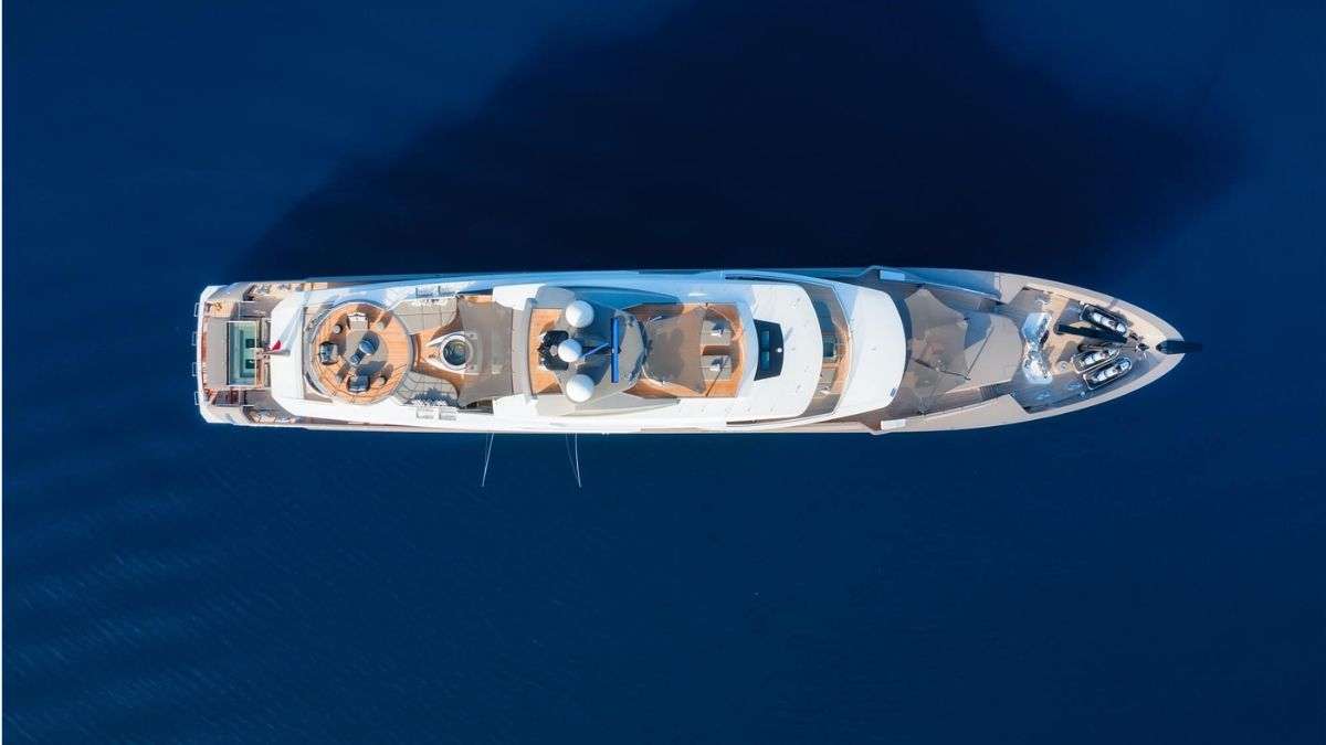 Large White Boat In The Water